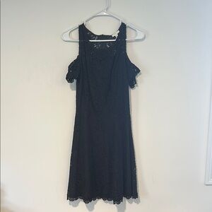 Charming Charlie Black Cold Shoulder Midi Dress